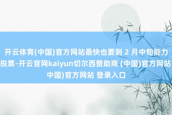 开云体育(中国)官方网站最快也要到 2 月中旬能力负责进行投票-开云官网kaiyun切尔西赞助商 (中国)官方网站 登录入口