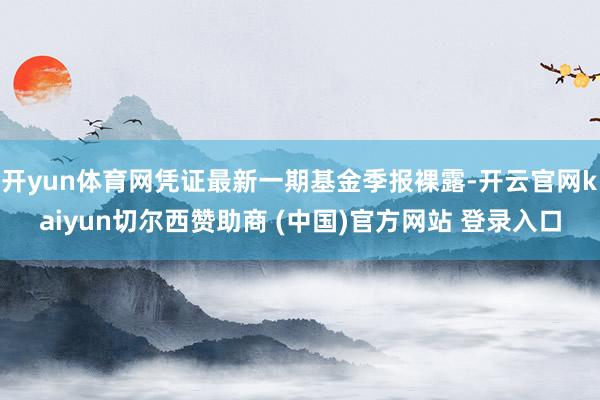 开yun体育网凭证最新一期基金季报裸露-开云官网kaiyun切尔西赞助商 (中国)官方网站 登录入口
